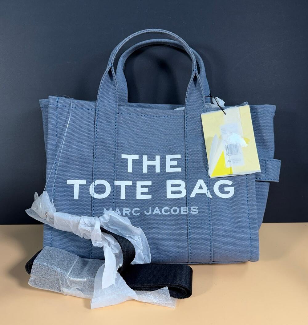 Marc Jacobs The Canvas Small Tote Bag Blue Shadow NWT MSRP $195